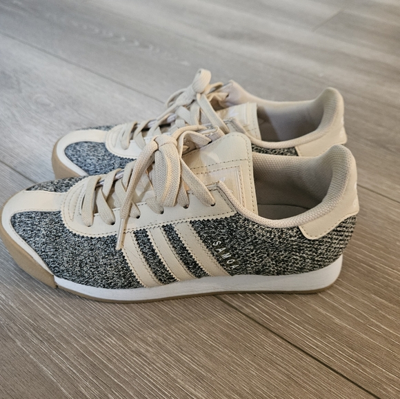 Adidas Women's Cream and Gray Samoa Sneakers - Picture 1 of 4
